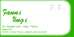 fanni ungi business card